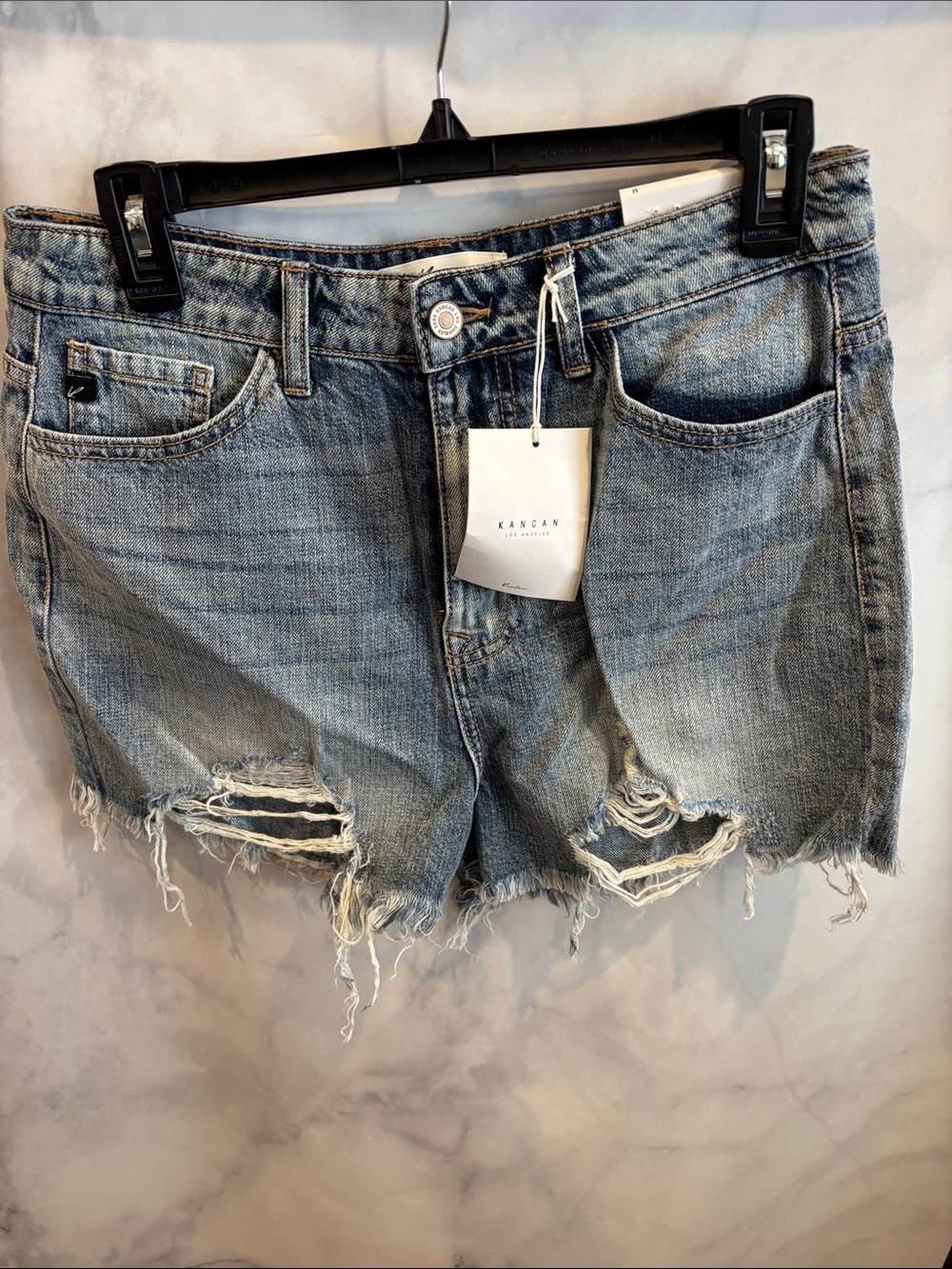 KanCan Light Blue Distressed Denim Cutoff Shorts